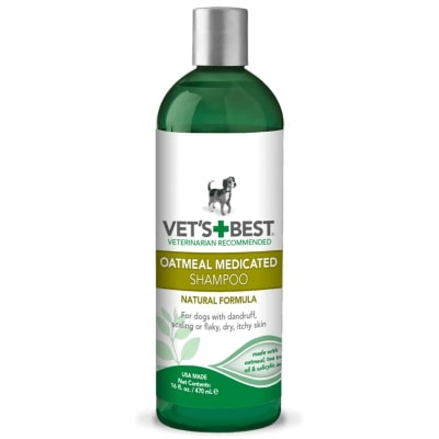 Шампуні та засоби для догляду - Vet's Best Oatmeal Medicated Shampoo Шампунь для собак з сухою шкірою