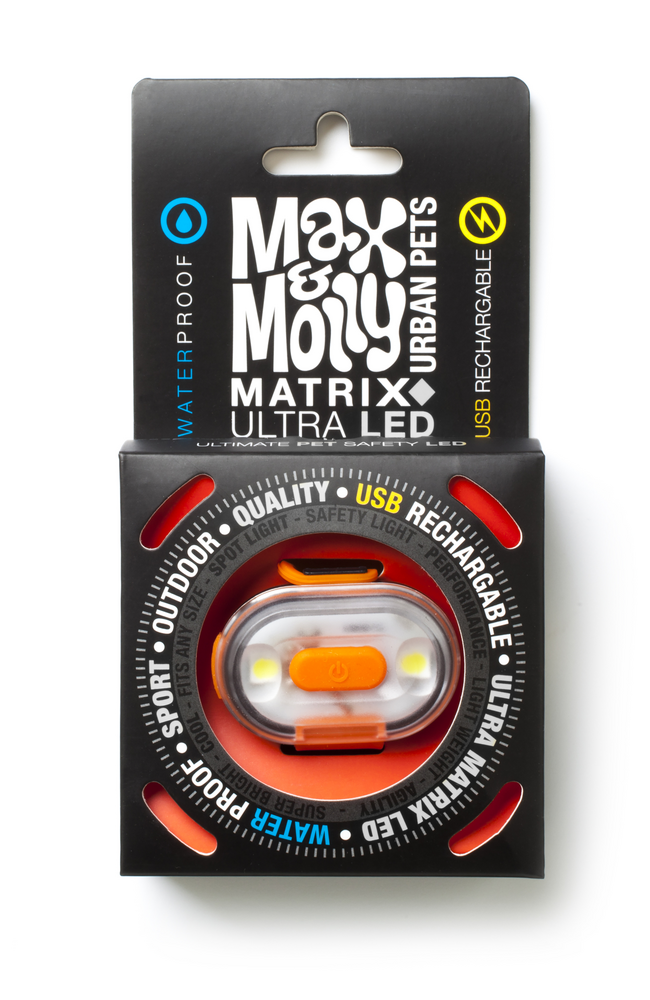 Амуніція - Max & Molly Urban Pets Matrix Ultra LED Safety light-Orange Ліхтарик