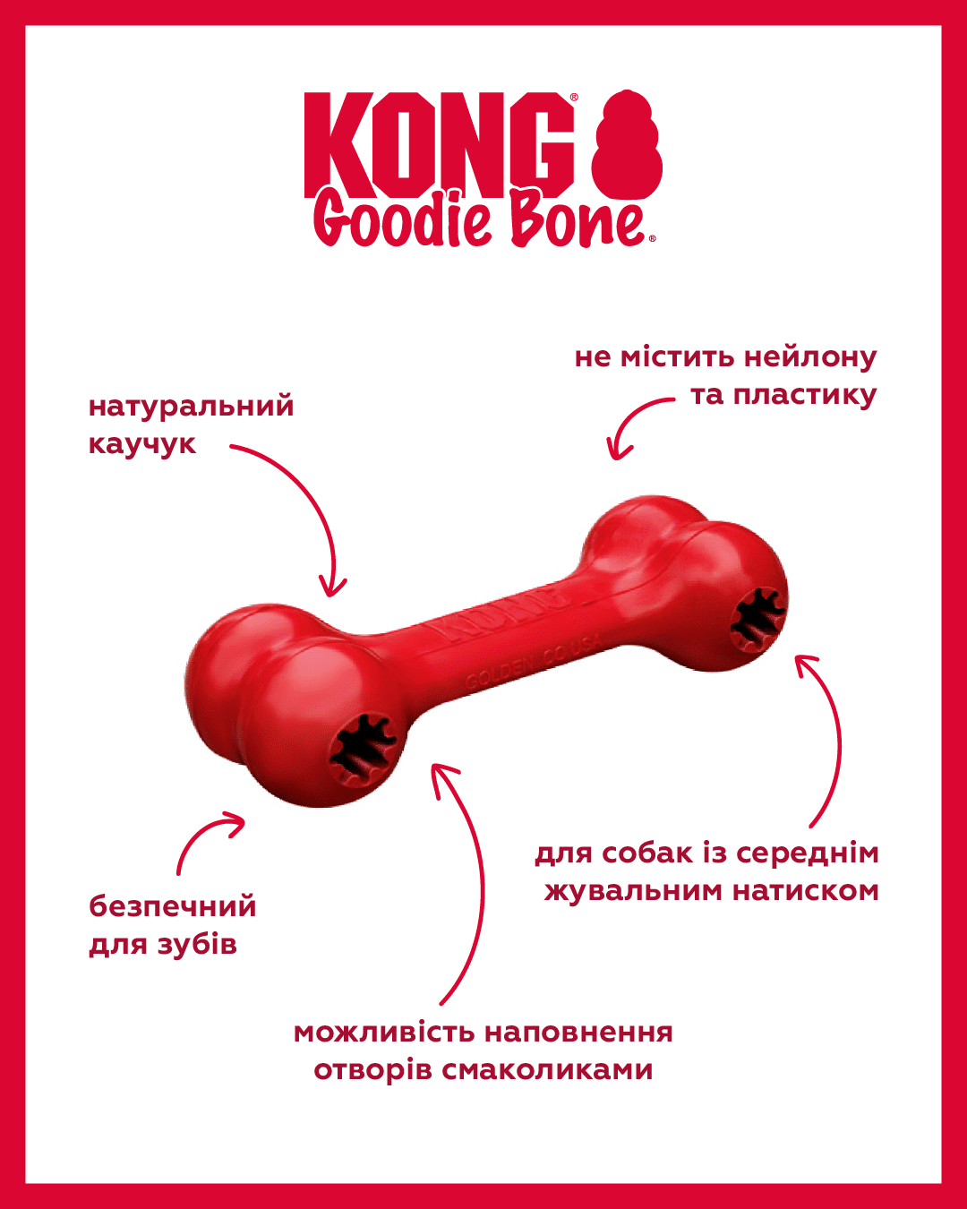 Іграшки - KONG Classic Goodie Bone Іграшка кістка-годівниця для собак