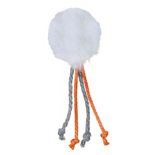 Іграшки - Trixie Ball with rattle and ropes Іграшка з пером для котів