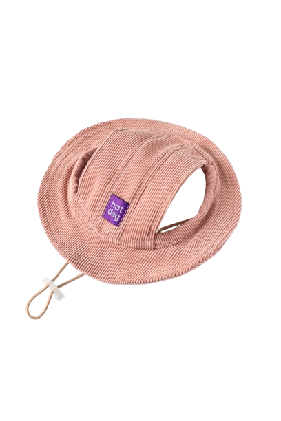 Прогулянки - Hat-Dog Панама з вельвету для собак, пудрова