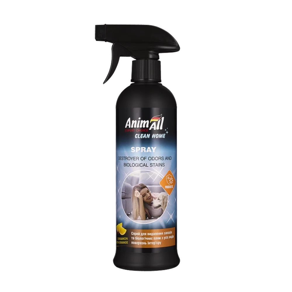 Туалети - AnimAll Cleane Home Спрей ліквідатор запахів та біологічних плям, кориця з апельсином