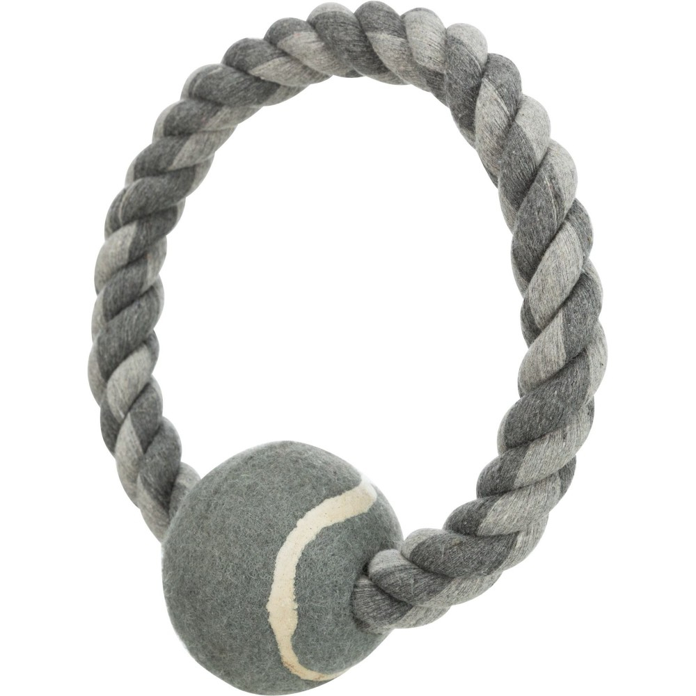 Іграшки - Trixie Rope with ball - іграшка для собак, канат з тенісним м'ячем
