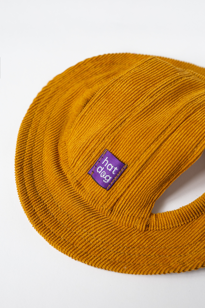 Прогулянки - Hat-Dog Панама з вельвету для собак, гірчична