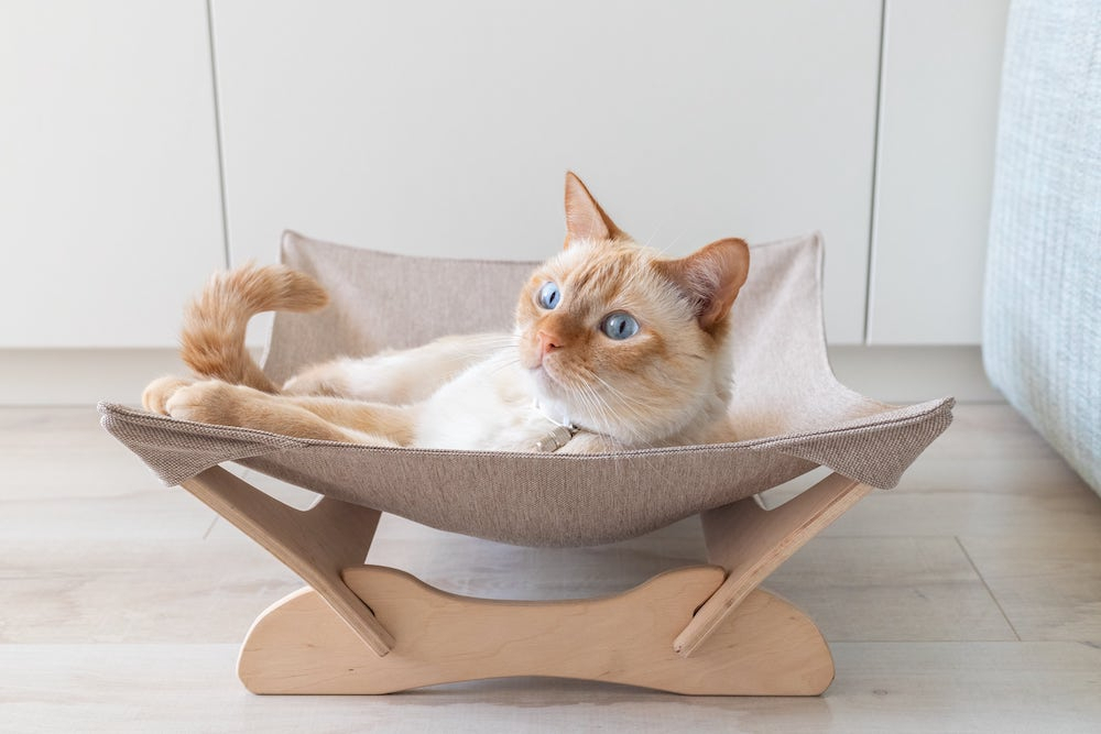 Лежанки - Pet Joy Лежанка - гамак white+beige для кота