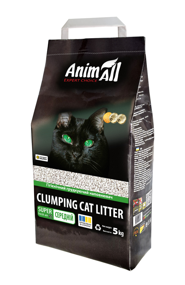 Наповнювач для туалету - AnimAll Бентонітовий наповнювач для котів, без запаху, середня фракція