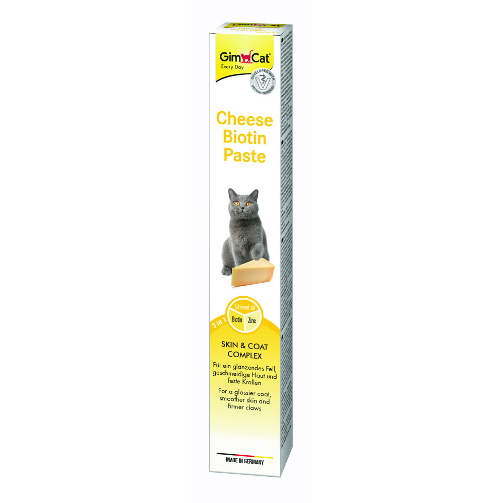 Вітаміни - GimCat Cheese Biotin Paste Паста cирна з біотином для котів