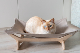 Лежанки - Pet Joy Лежанка - гамак white+beige для кота