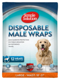Купити Simple Solution Disposable Male Wraps - Вологопоглинаючий поясок для собак всіх порід та розмiрiв