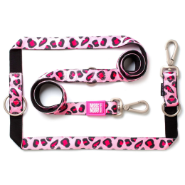 Амуніція - Max & Molly Urban Pets Multi-Function Leash Leopard Pink Повідець для собак